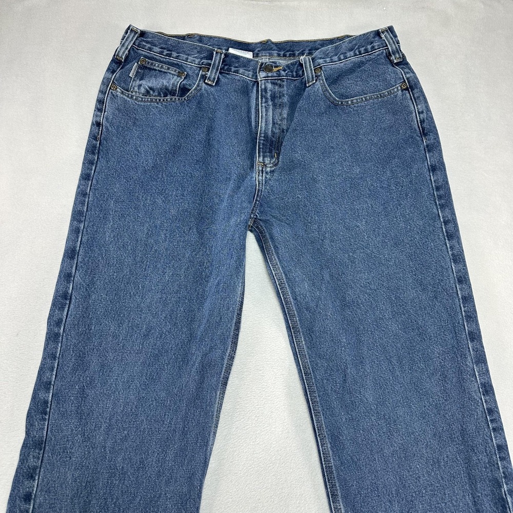 Carhartt Jeans Mens 38x32 Blue Relaxed Fit B460 DSW Denim Casual Work Pants